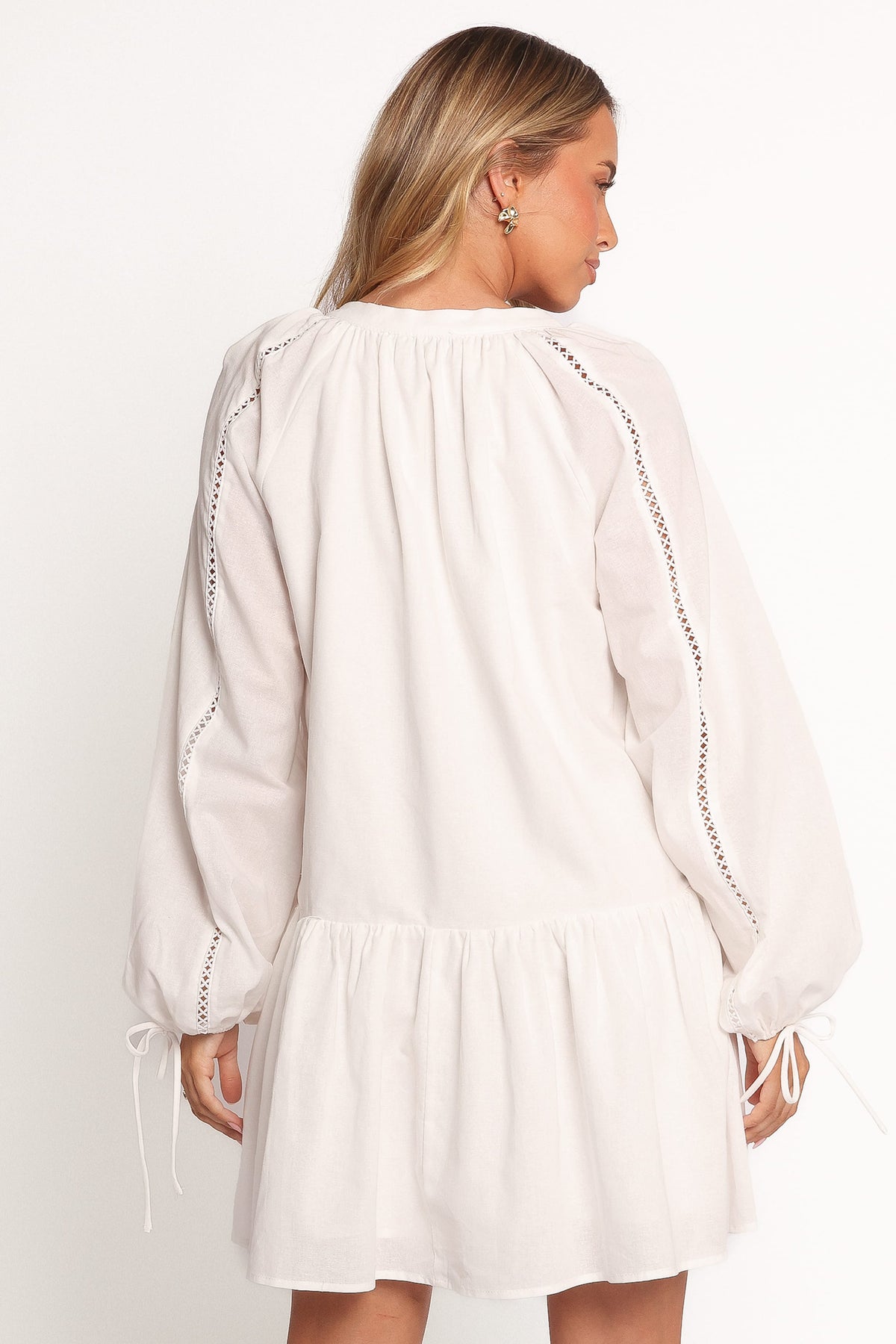 Hart Long Sleeve Mini Dress - White