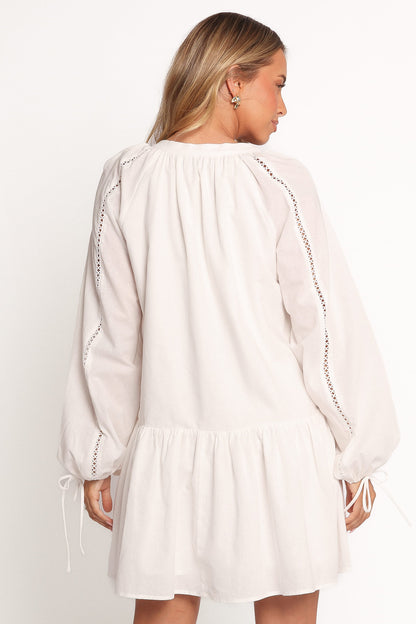 Hart Long Sleeve Mini Dress - White