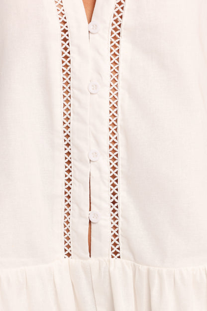 Hart Long Sleeve Mini Dress - White