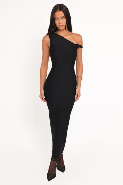 Hudson Off Shoulder Midi Dress - Black