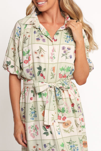 James Button Through Maxi Dress - Flower Market