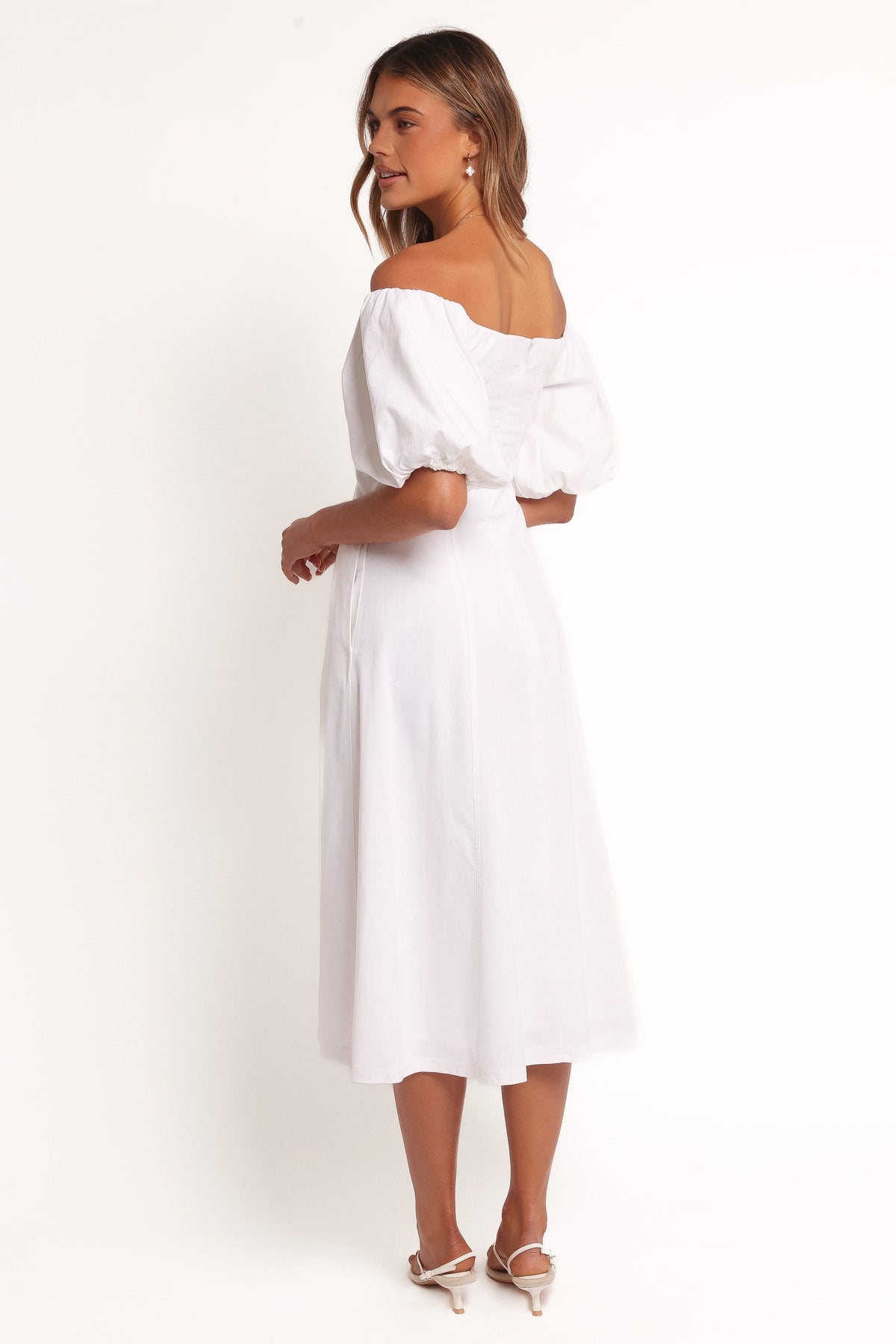 Jensen Off Shoulder Midi Dress - Ivory
