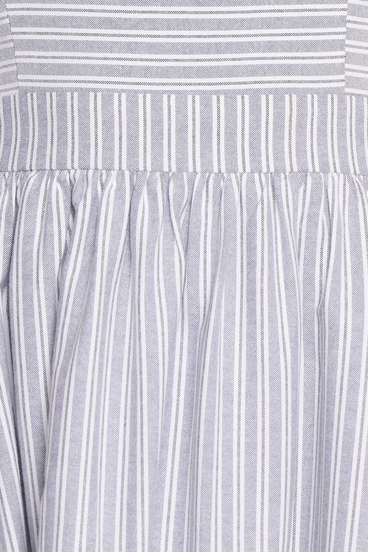 Johanna Midi Dress - Grey/White
