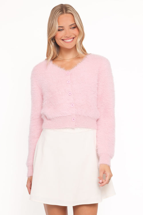 Evelin Cropped Cardigan - Pink