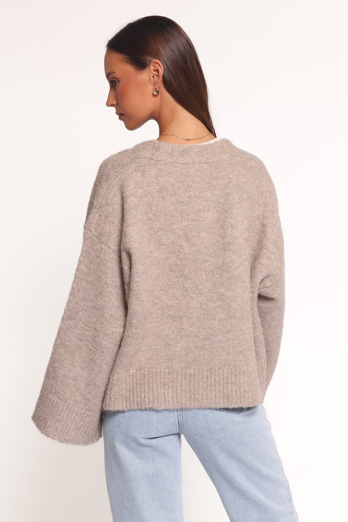 Fern Wide Sleeve Cardigan - Mushroom