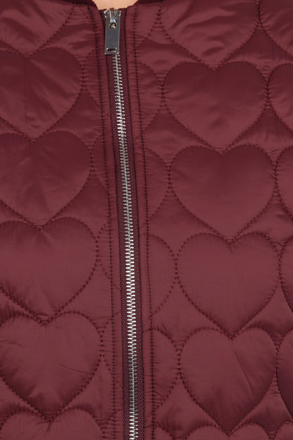 Genevieve Quilted Bomber - Cherry
