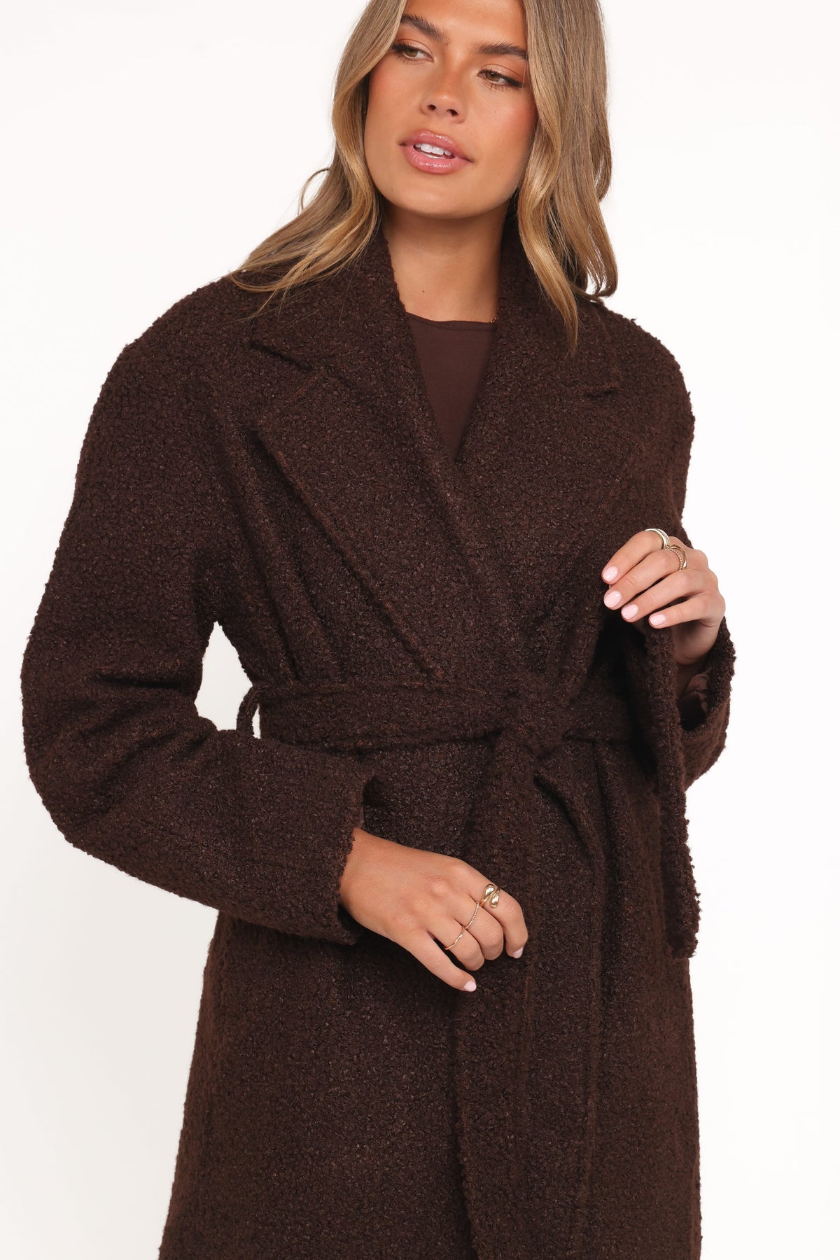 Goodie Shearling Coat - Chocolate