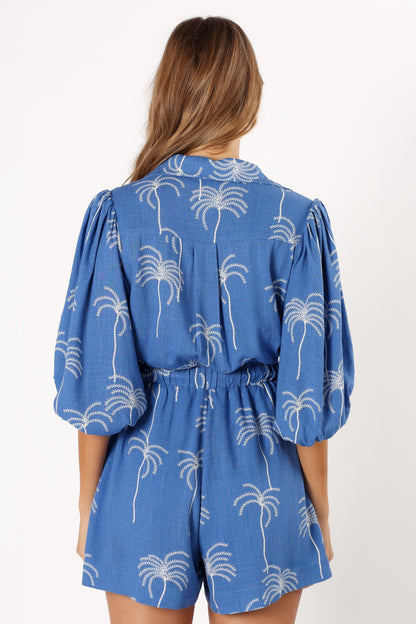 Gina Romper - Blue Print