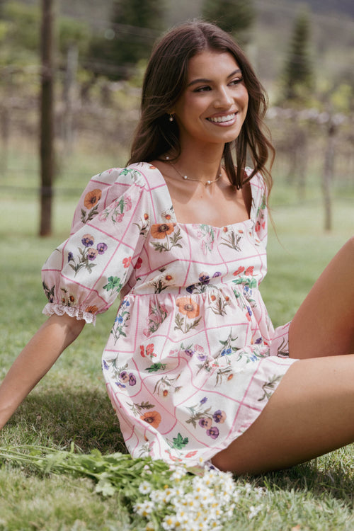 Floretta Puff Sleeve Romper - Flora Tile