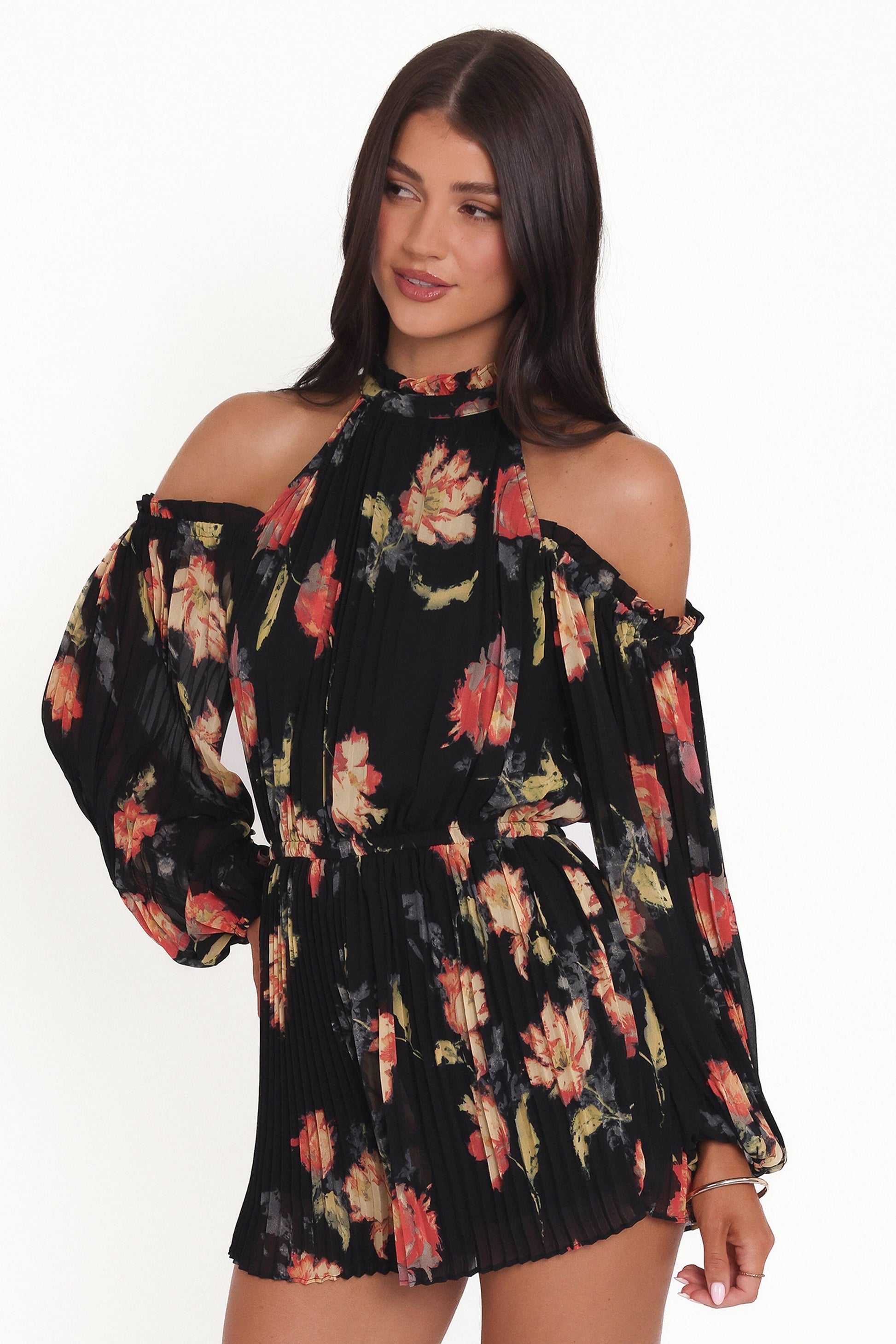 Hillary Romper - Black Floral