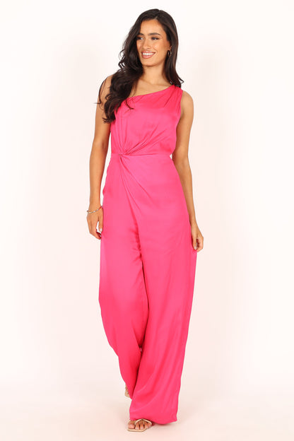 Isabel One Shoulder Jumpsuit - Pink