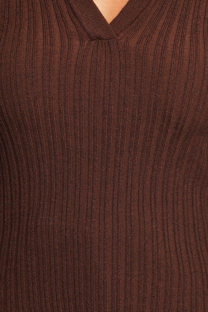 Emmerson Long Sleeve Knit Top - Chocolate
