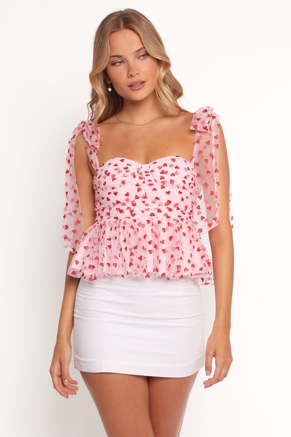 Floret Top - Red Hearts