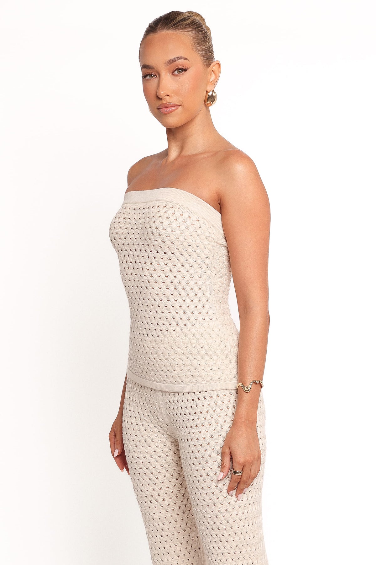 Fonte Strapless Knit Top - Cream