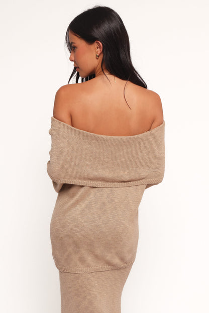 Indya Off Shoulder Top - Mocha