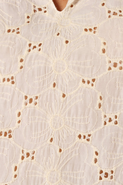 Iris Ruffled Top - Cream
