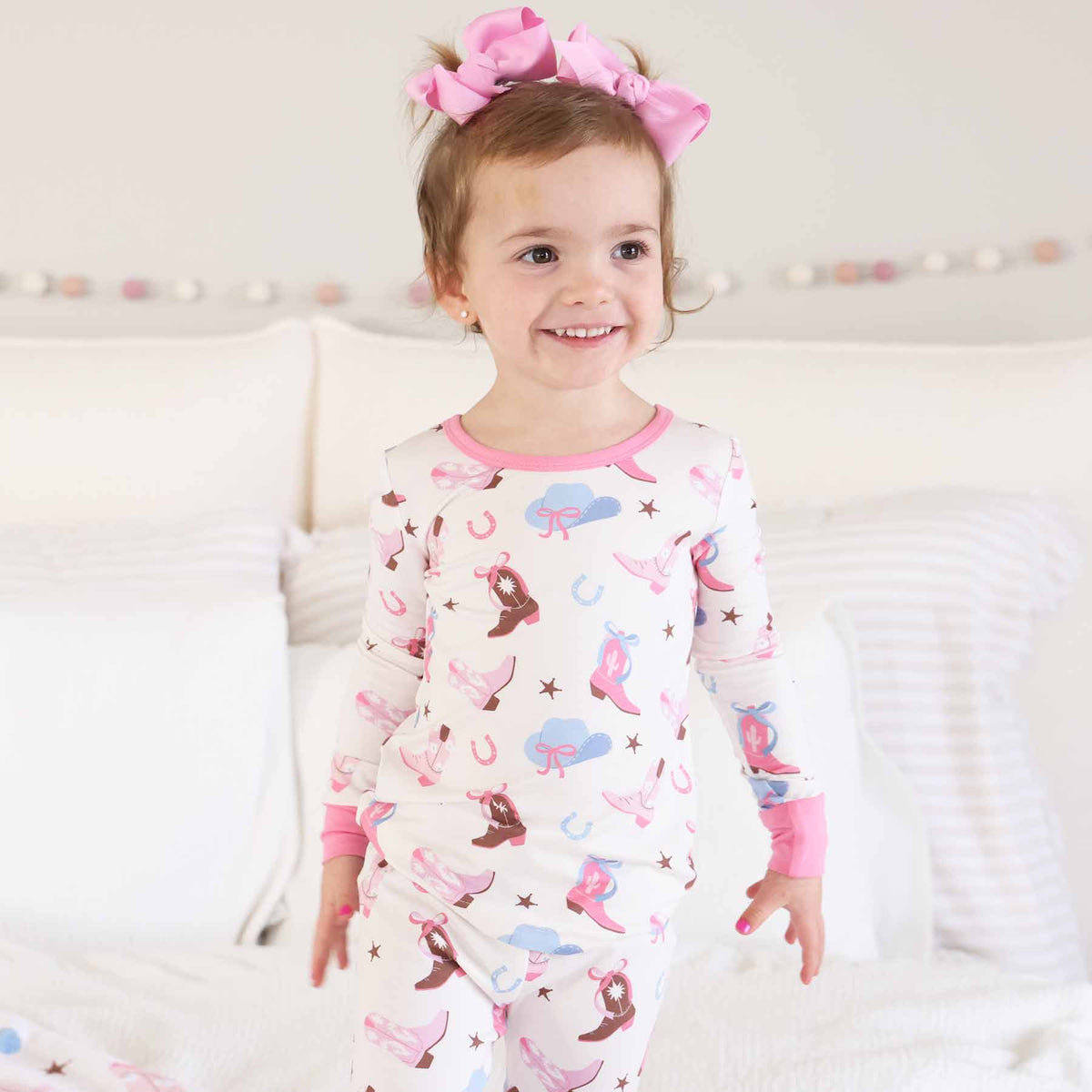 Boot Scootin' Two Piece Pajama Set | Pink