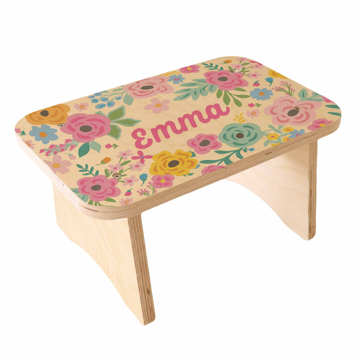 Kids Personalized Step Stool | Pretty Poppies