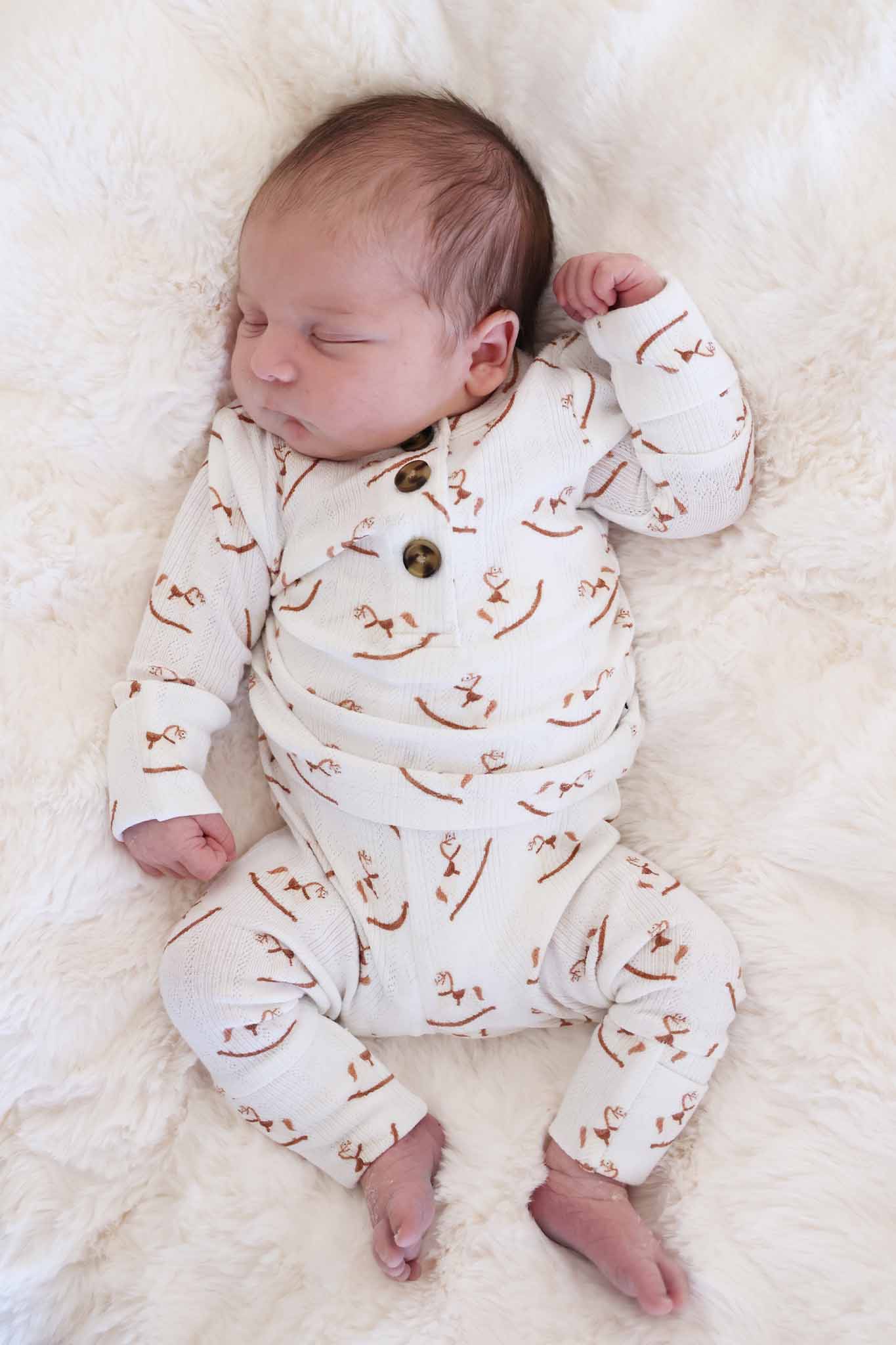 2pc Pointelle Button Top & Bottom | Rock-A-Bye