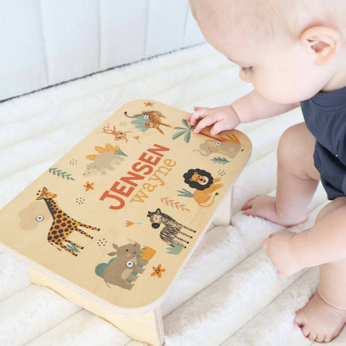 Kids Personalized Step Stool | Safari Adventure