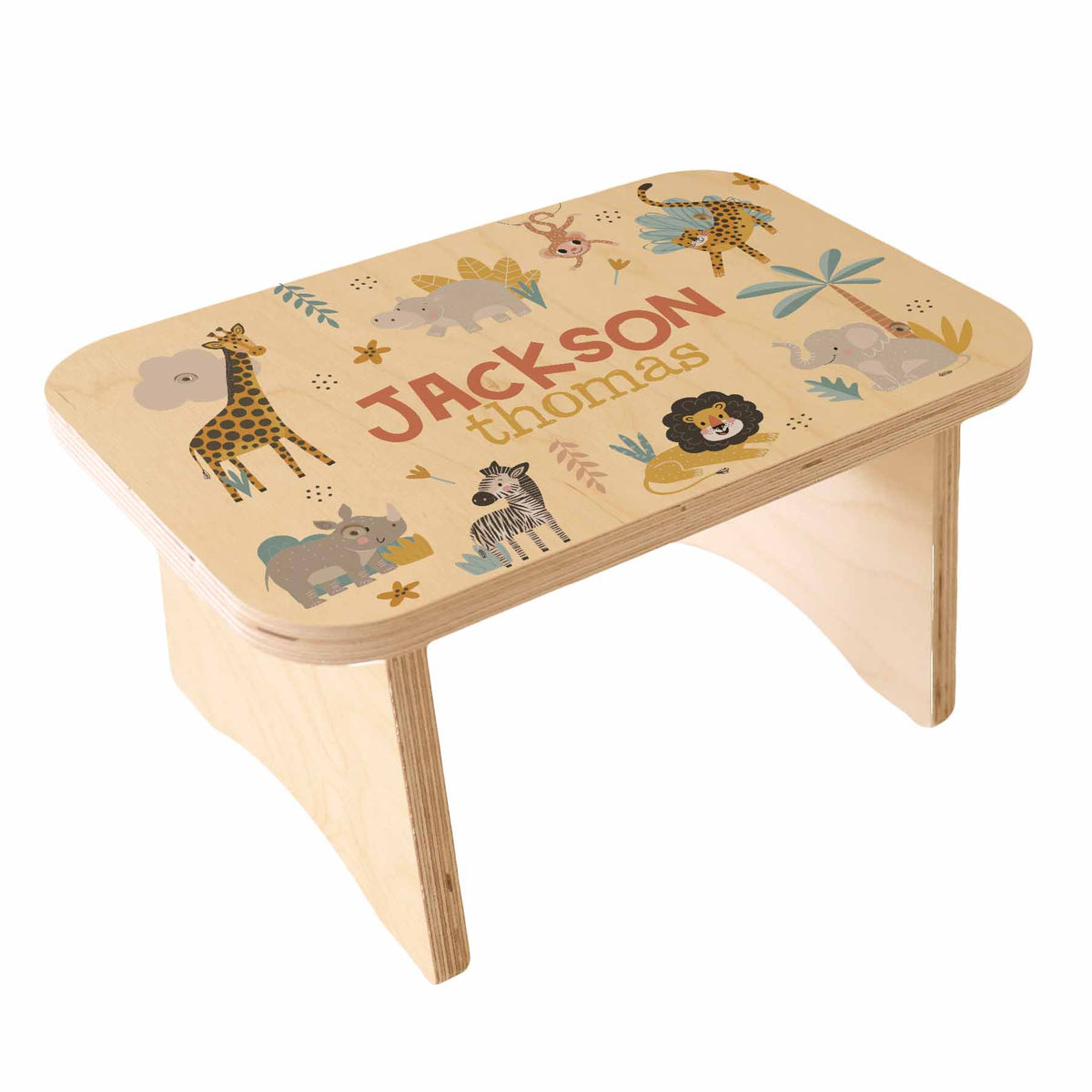 Kids Personalized Step Stool | Safari Adventure
