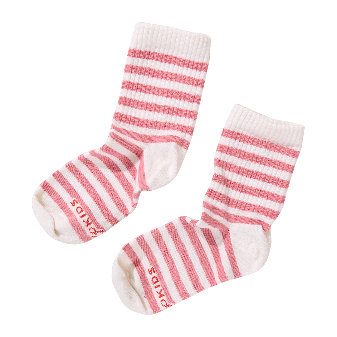 Scooter Mid Crew Sock - Pink Stripe