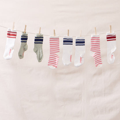 Scooter Mid Crew Sock - Pink Stripe