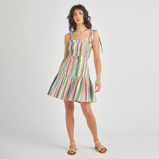 Womens Short Marilyn Dress - Parade Stripe