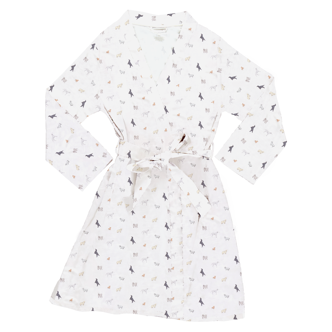 Womens Organic Robe - Tiny Dogs