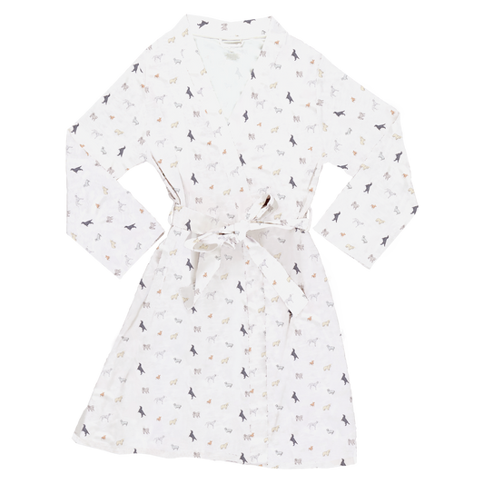 Womens Organic Robe - Tiny Dogs