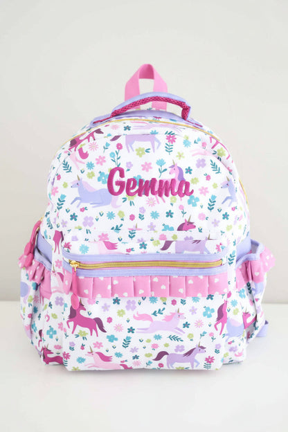 Kids Embroidered Ruffle Backpack | Magical Meadow