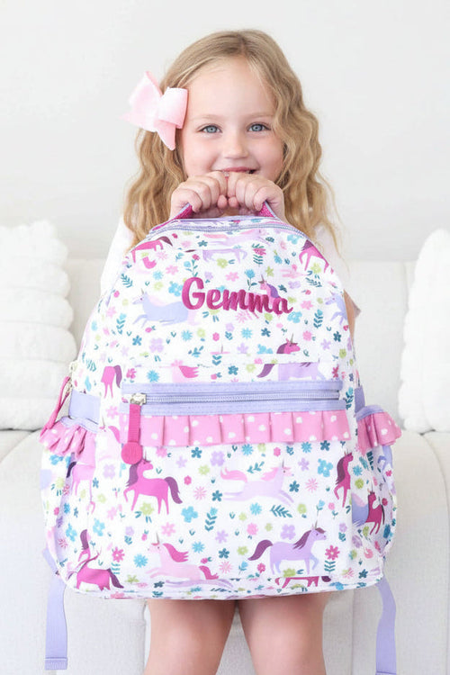 Kids Embroidered Ruffle Backpack | Magical Meadow