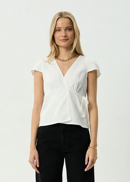 AFENDS Womens Loula - Wrap Top - White
